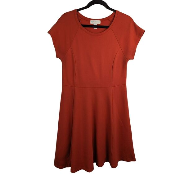 Forever 21 Dresses & Skirts - Forever21 Womens Fit & Flare Mini Dress Size 1X Short Sleeve Scoop Neck Orange
